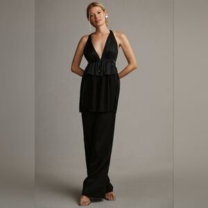 Anthropologie Sheer V-Neck Flyaway Top